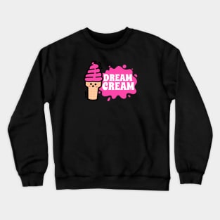 Ice Cream Cone Kawaii Cute Face Crewneck Sweatshirt